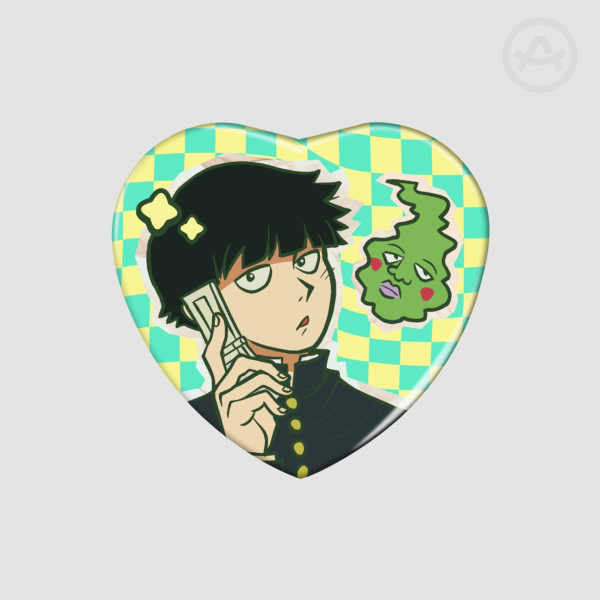Mob Heart Shape Holographic Badges