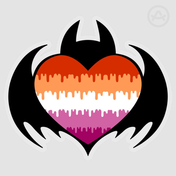 Bat Heart [Lesbian] Sticker