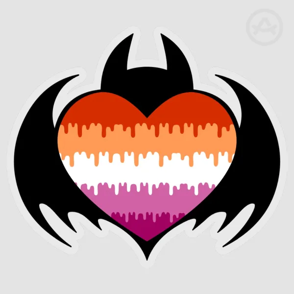 Bat Heart [Lesbian] Sticker