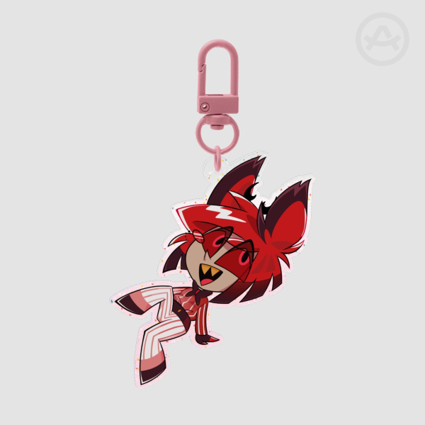 Glitter Chibi Alastor Acrylic Keychain