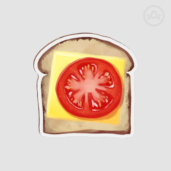 Cheese and Tomato Toast Fridge Magnet