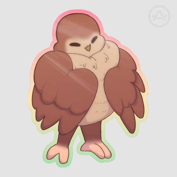 Owlthena Fluff Colored Edge Die Cut Stickers
