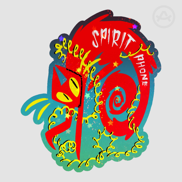 Spirit Phone Cat - Die Cut Sticker