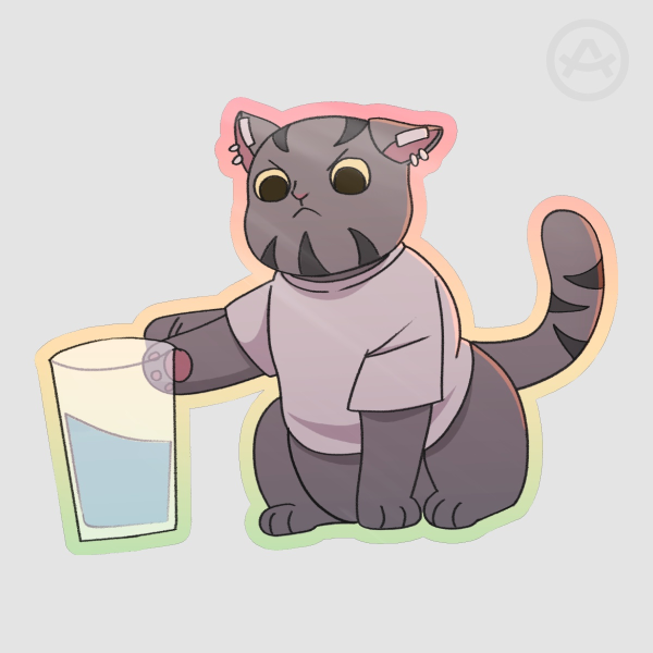 Meowlochus Colored Edge Die Cut Stickers