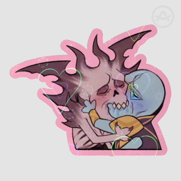 "Love wins" Isgarren and Eparch couple holo heart sticker