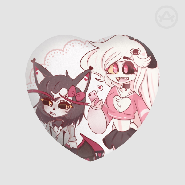 Female Huskerdust heart Plush badge