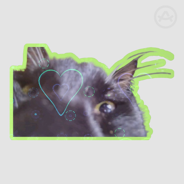 GHOST'S BIGASS NOSE Colored Edge Die Cut Stickers