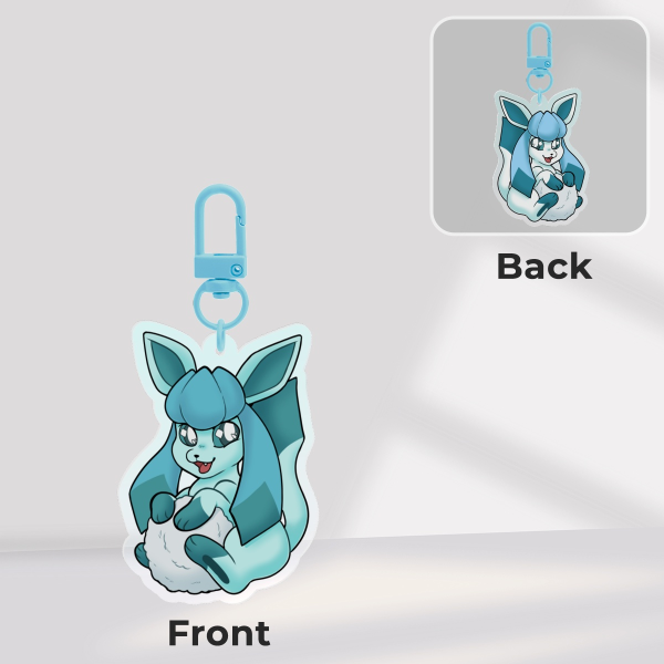 Glaceon Regular and Shiny Clear Acrylic Keychains