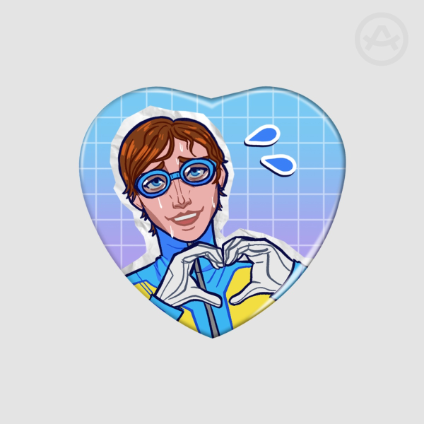 Waterboy Heart Shape Holographic Badges