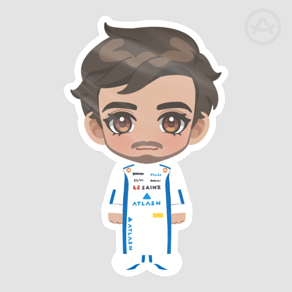 Carlos Sainz Jr. F1 Chibi - Die Cut Stickers