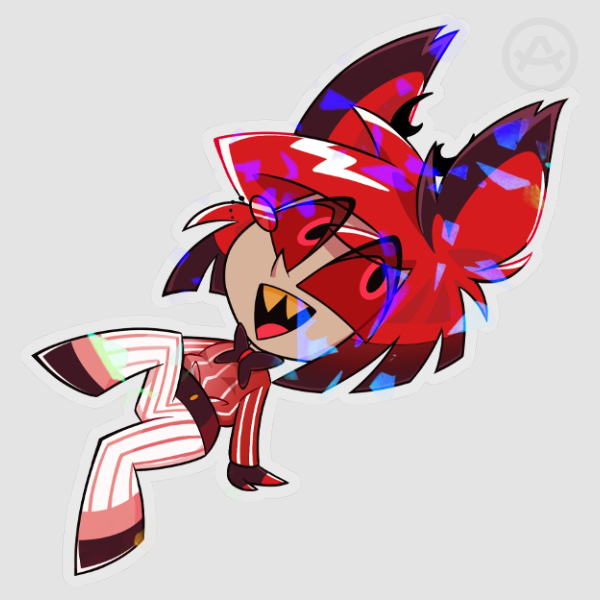 Chibi Alastor Sticker - Broken Glass (small)
