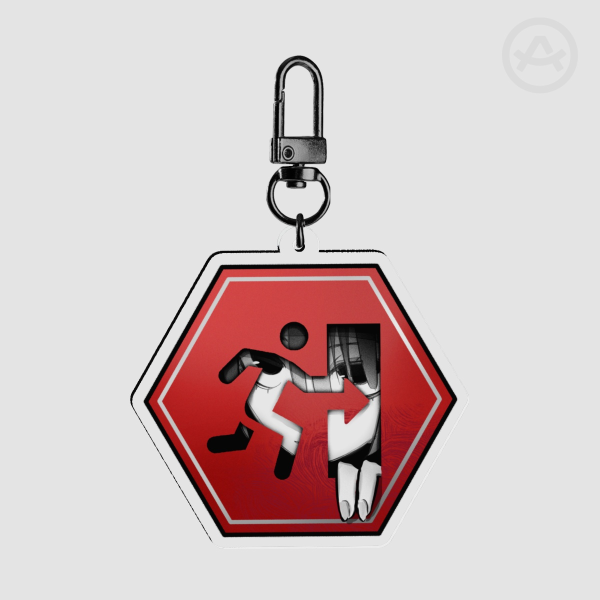 EXIT stop? Sign Keychain