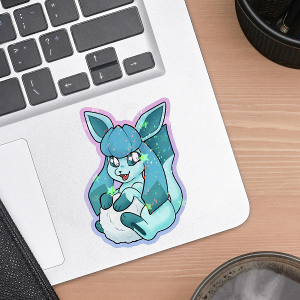 Glaceon Regular Colored Edge Die Cut Stickers