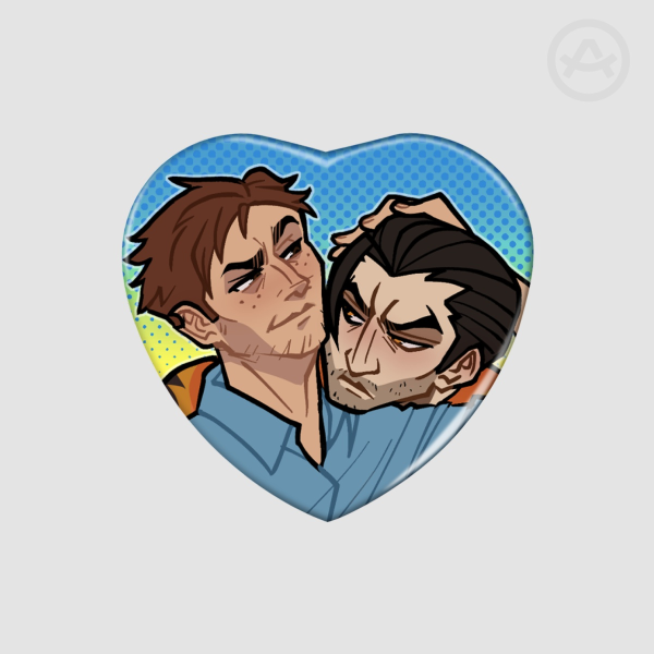 Flambert Heart Shape Holographic Badges