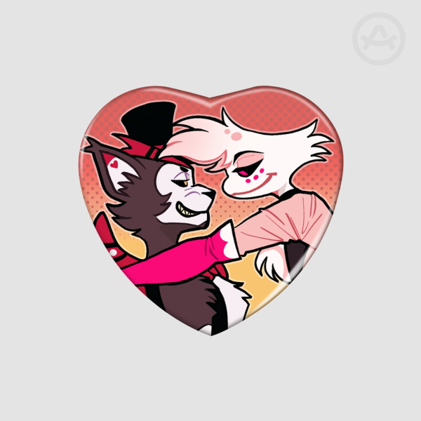 AngelHusk Heart Shape Holographic Badges