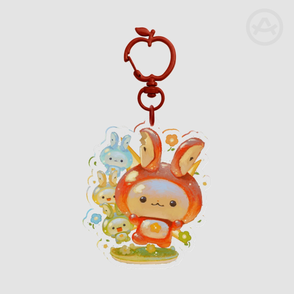 Apple Bunny Acrylic Keychains