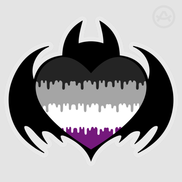 Bat Heart [Asexual] Sticker
