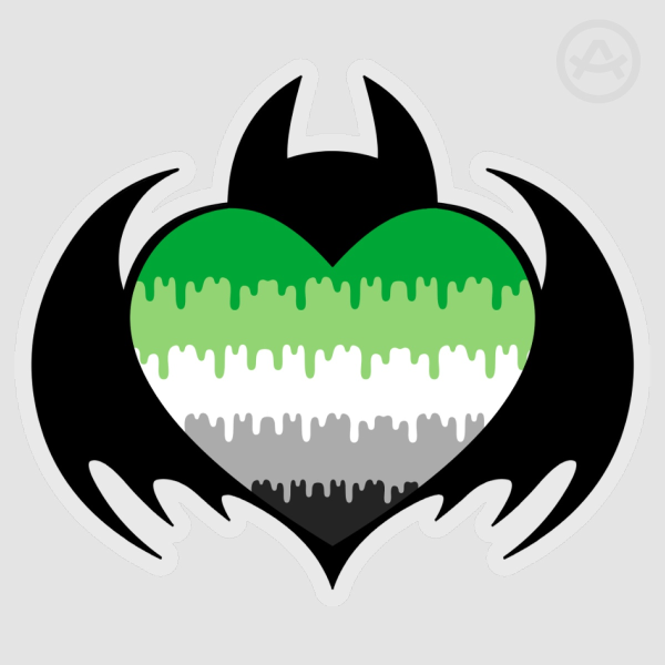 Bat Heart [Aromantic] Sticker