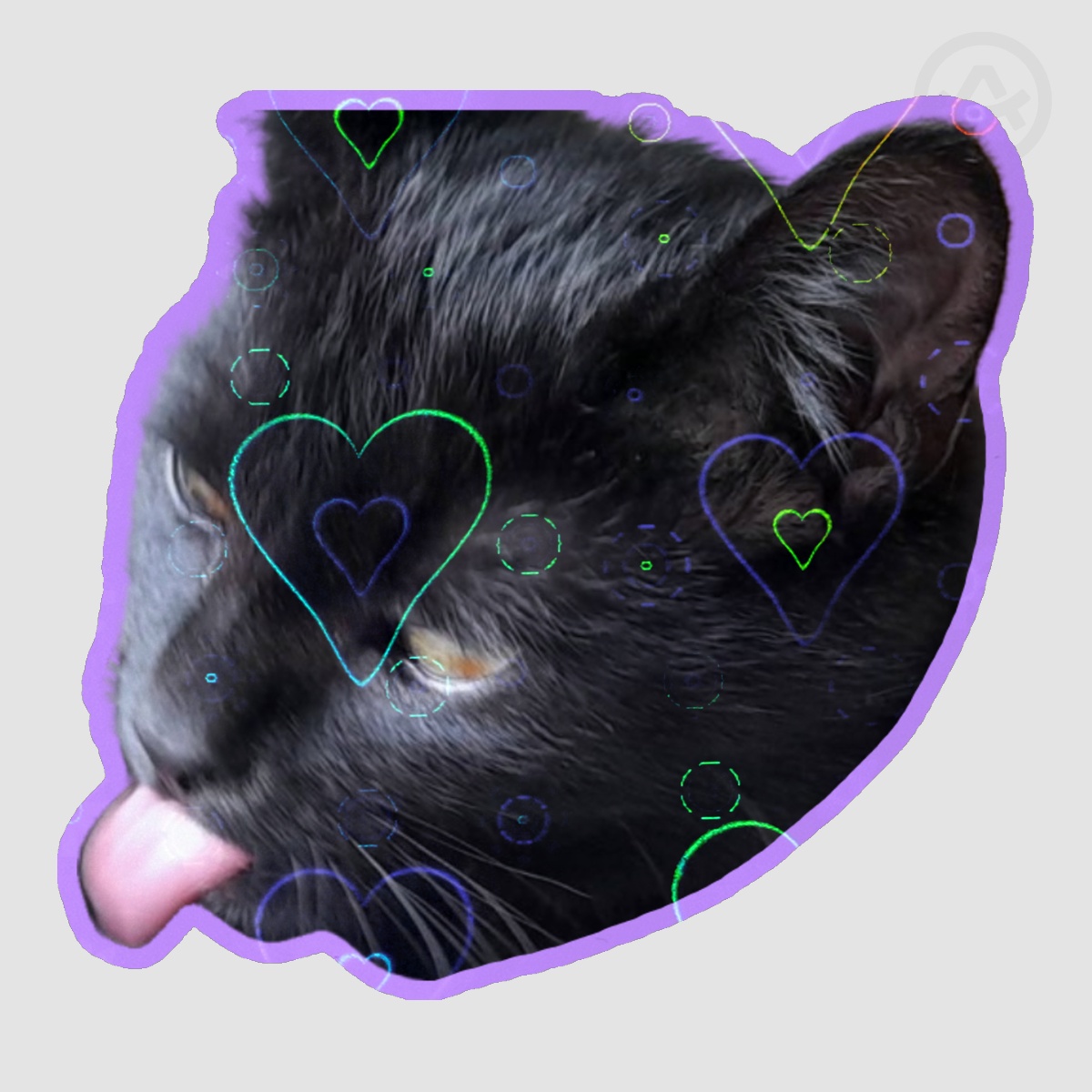 HALLOW EVE BLEPPIN' Colored Edge Die Cut Sticker