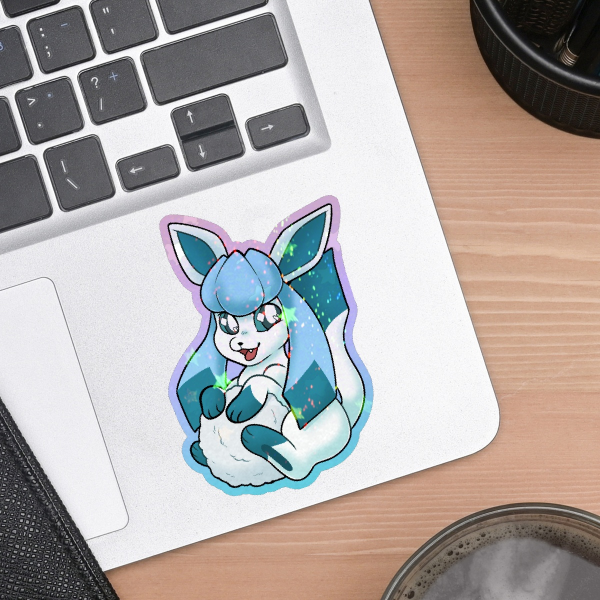 Glaceon Shiny Colored Edge Die Cut Stickers