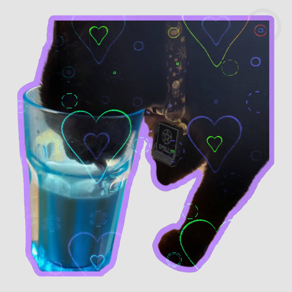 HALLOW EVE DINKING MILK Colored Edge Die Cut Stickers