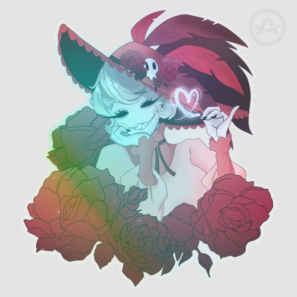 Lovely Rosie Clear Rainbow Holo Sticker