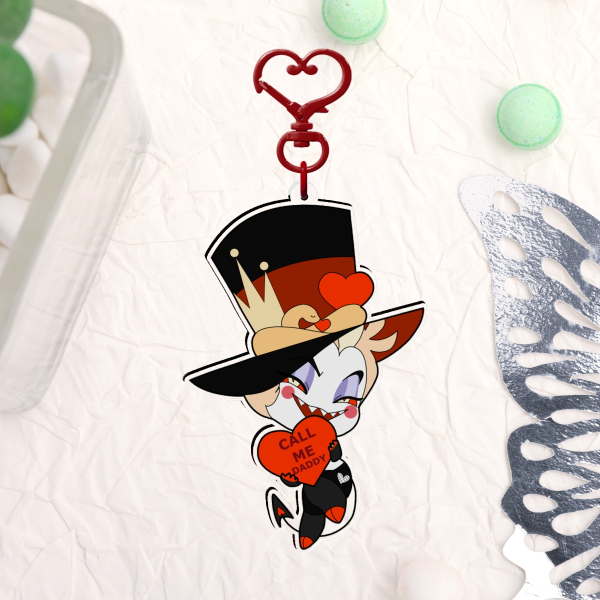 Hazbin VDAY - Luci Call Me Daddy v1 Keychain