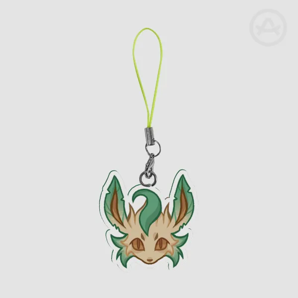 Leafeon Eeveelutions phonecharm! —  Clear Acrylic Keychains