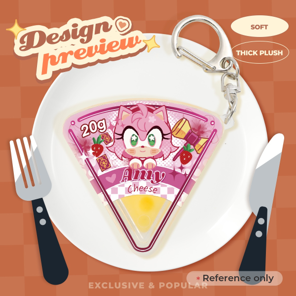 Amy Squishy Cheese Jelly Keychains