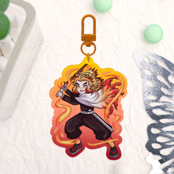 Rengoku Colored Acrylic Keychain