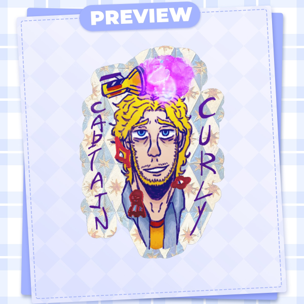 Curly MW Sticker
