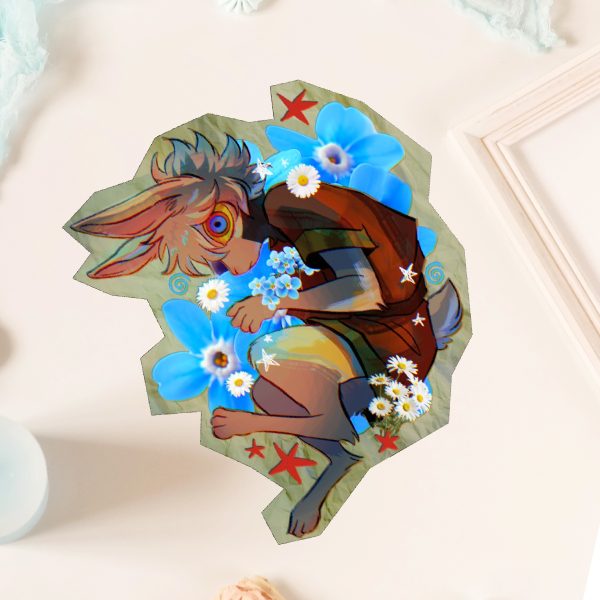 Sen Hare Die Cut Stickers