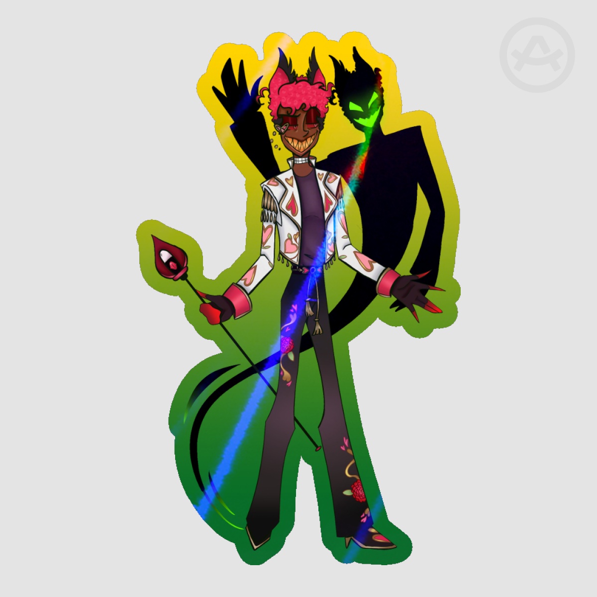 Alastor(Valentine's) w/ Shadow Sticker-Hazbin Hotel