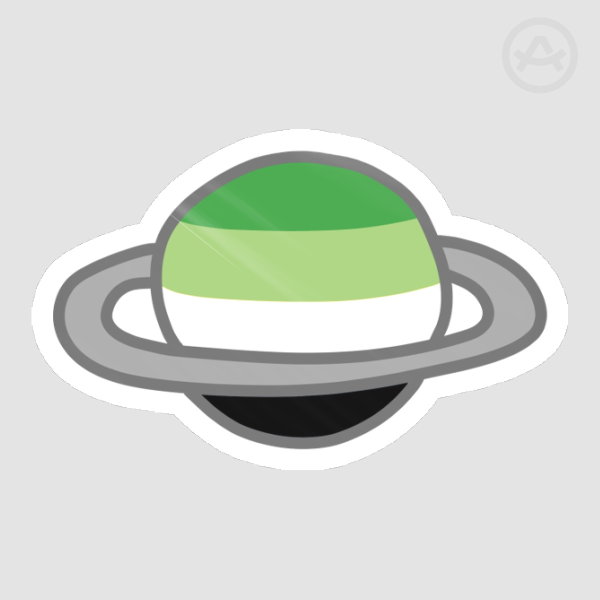 Aromantic Planet Sticker
