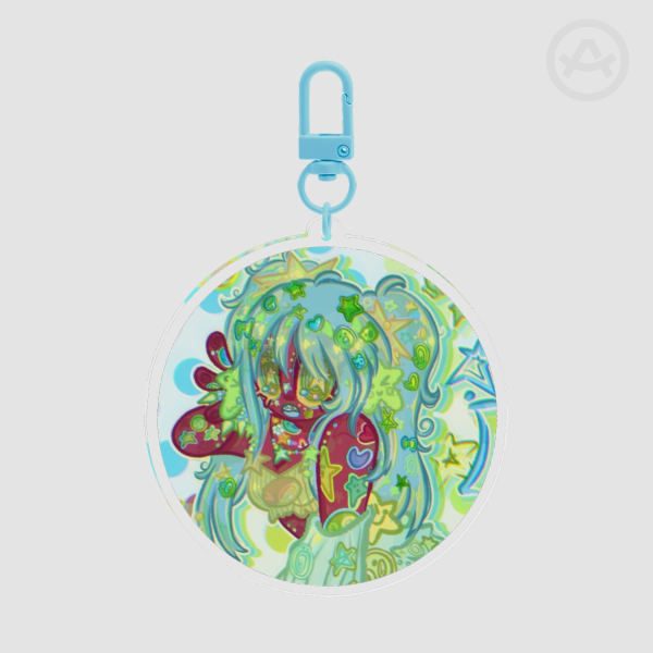 frutiger aero girl keychain