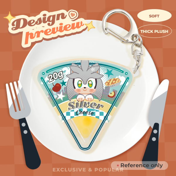 Silver Squishy Cheese Jelly Keychains