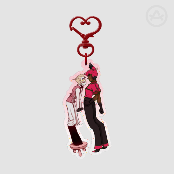 Lucifer Fighting With Alastor Keychain-Hazbin Hotel-Radioapple-Appleradio