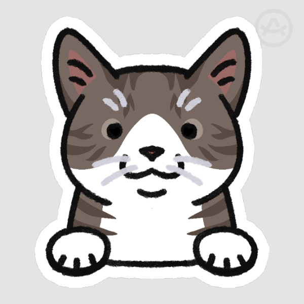 Tabby Peeking Cat Sticker
