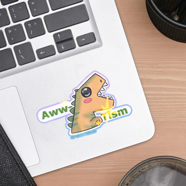 Awwtism Dinosaur- Holo Star Sticker :3<3
