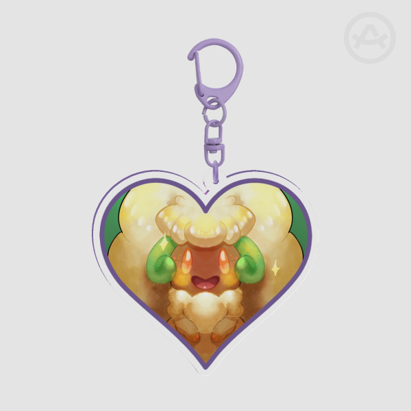 Pokémon Whimsicott heart keychain