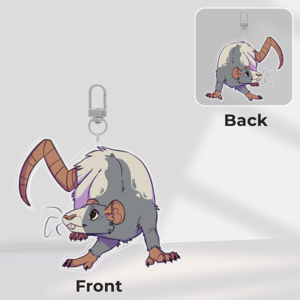 Blue Hooded Rat Keychain