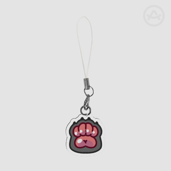 Gray Squishy Paw Phone Charm