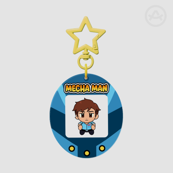 Mecha Man Dispatch Tamagotchi Keychain