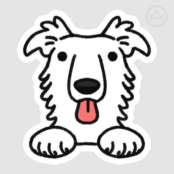 Borzoi Peeking Dog Sticker