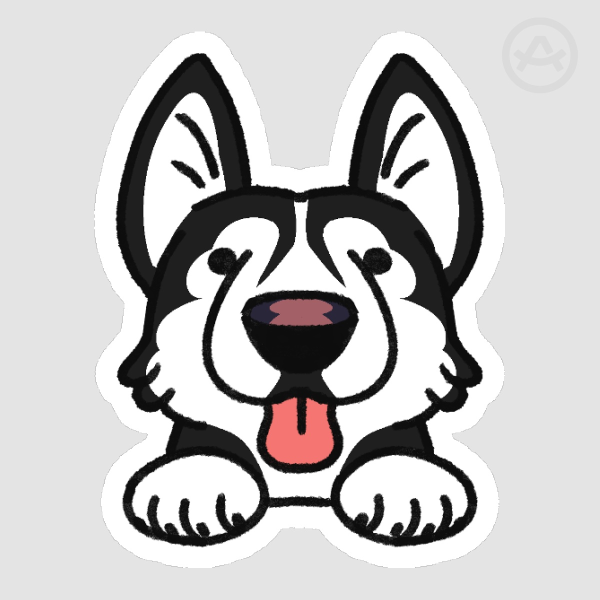 Husky Peeking Dog Sticker