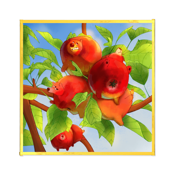 Apple Bear Tree Print