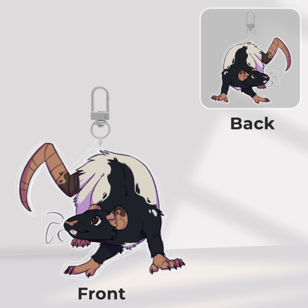 Black Hooded Rat Keychain