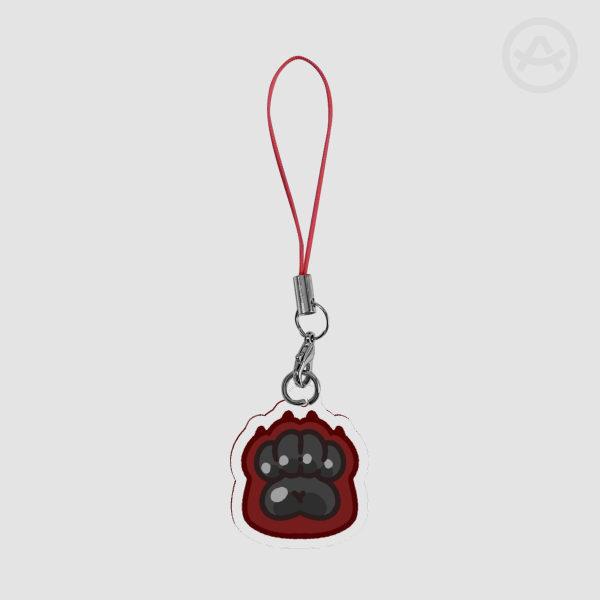 Red Squishy Paw Phone Charm