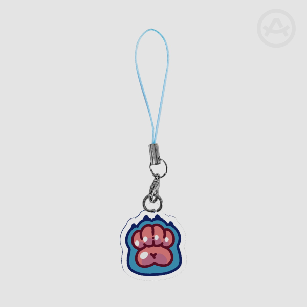 Blue Squishy Paw Phone Charm