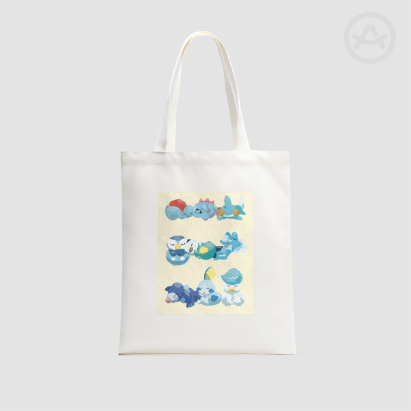 Horizontal Part-print Canvas Tote Bags - 13.7″x15.7″(35x40cm)